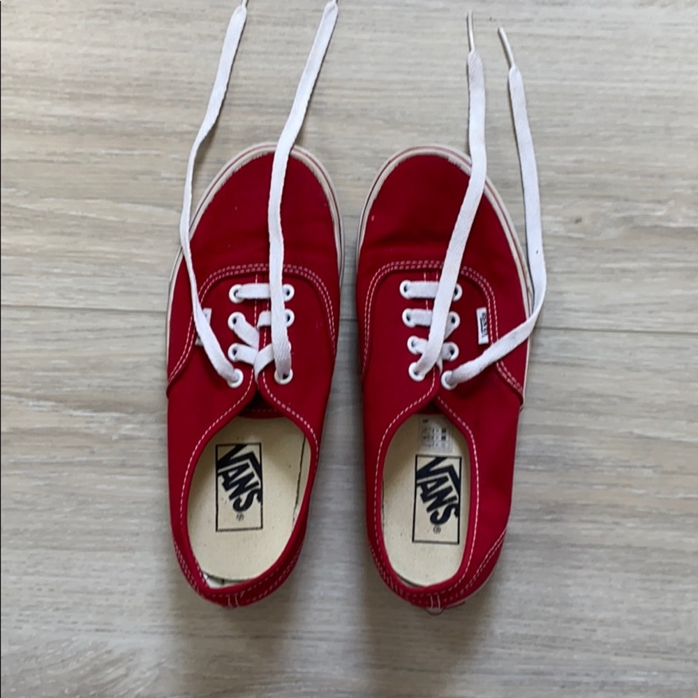 Vans Red Sneakers: Size 7.5